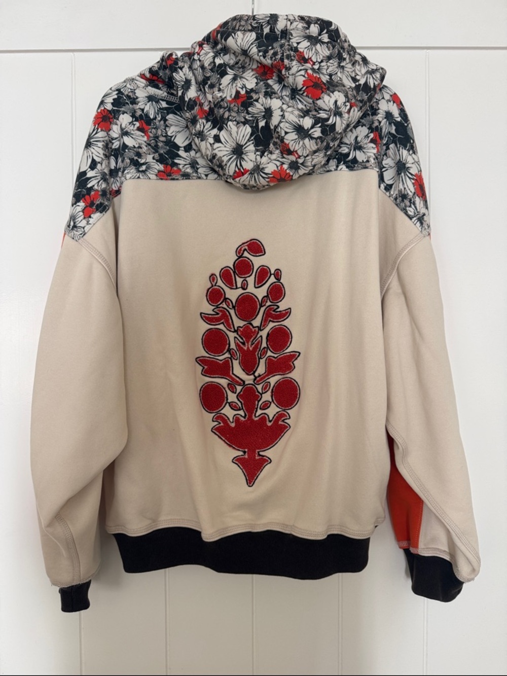 FP Movement by Free People Floral Panel Hoodie in Red, Black, Cream - Picture 5 of 5
